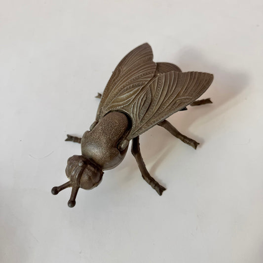 Vintage Large Bronze Toned Metal Fly Ashtray