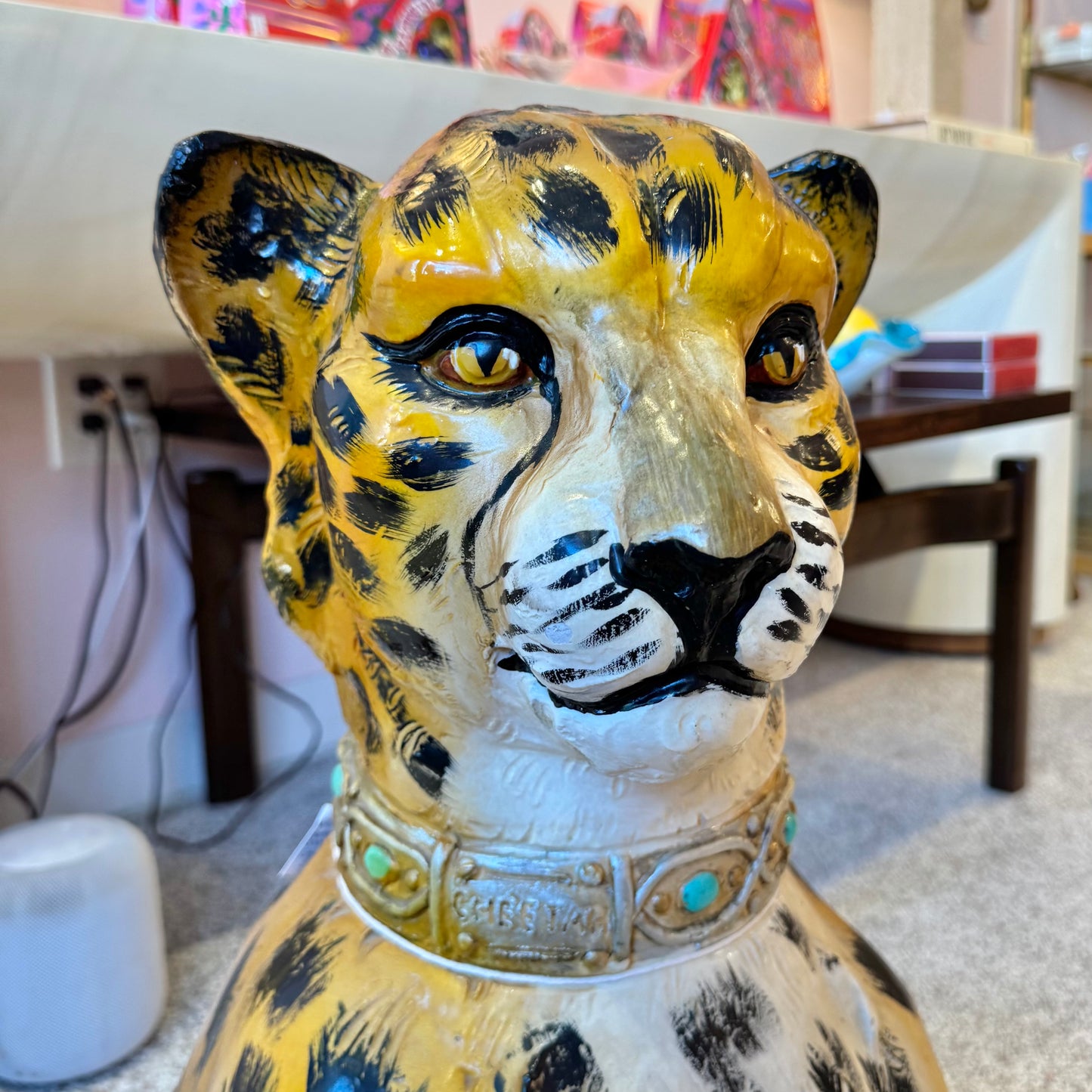 Extra Large Vintage Resting Cheetah Statue