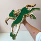 Vintage Mid-Century Ceramic Fighting Leopards Sculpture (as is)