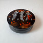 Vintage Asian Lacquer Box with Mother of Pearl Figural Inlay (as is)