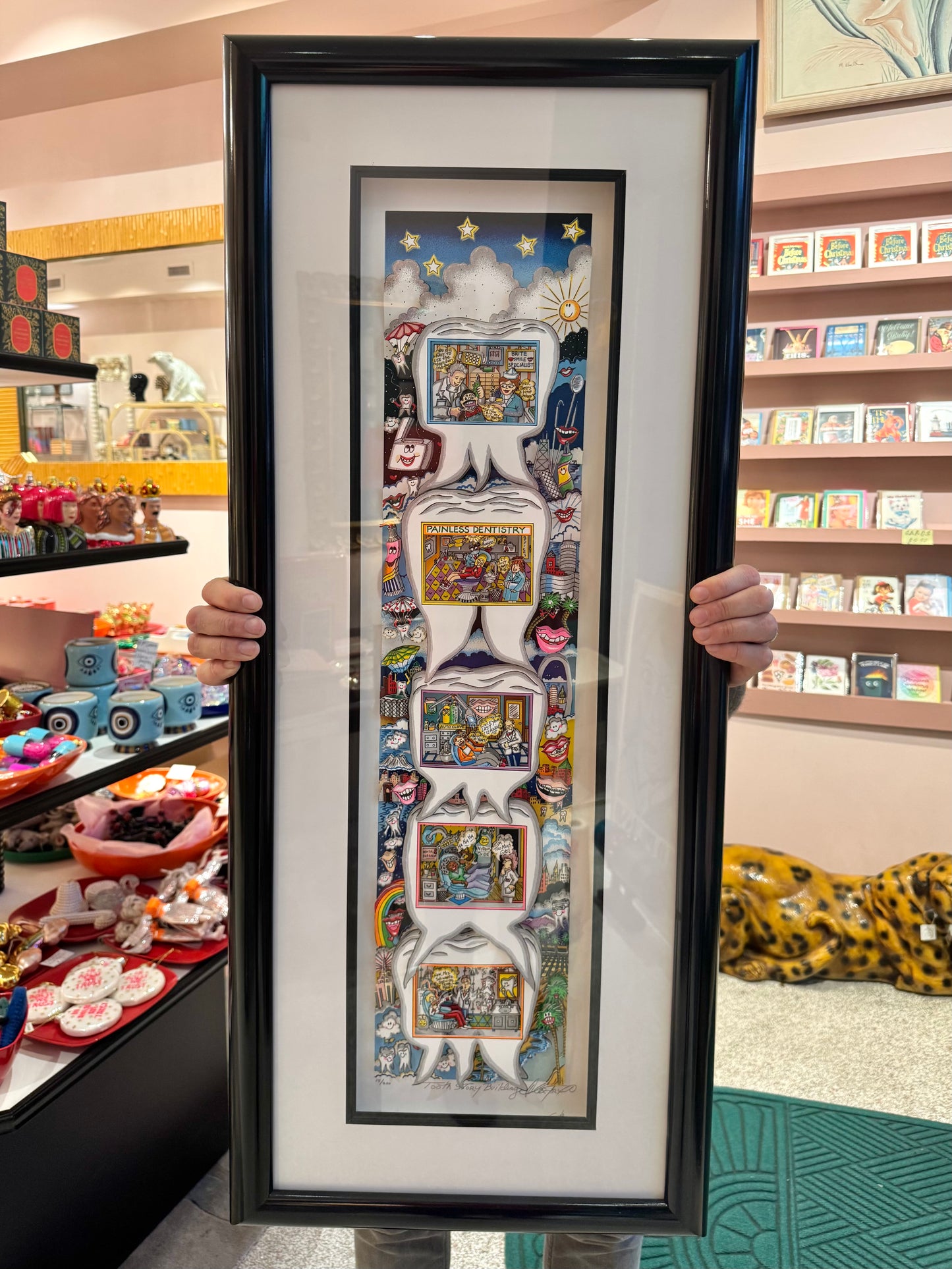 Vintage Charles Fazzino "Tooth Story Building" Framed Signed Numbered 3D Artwork