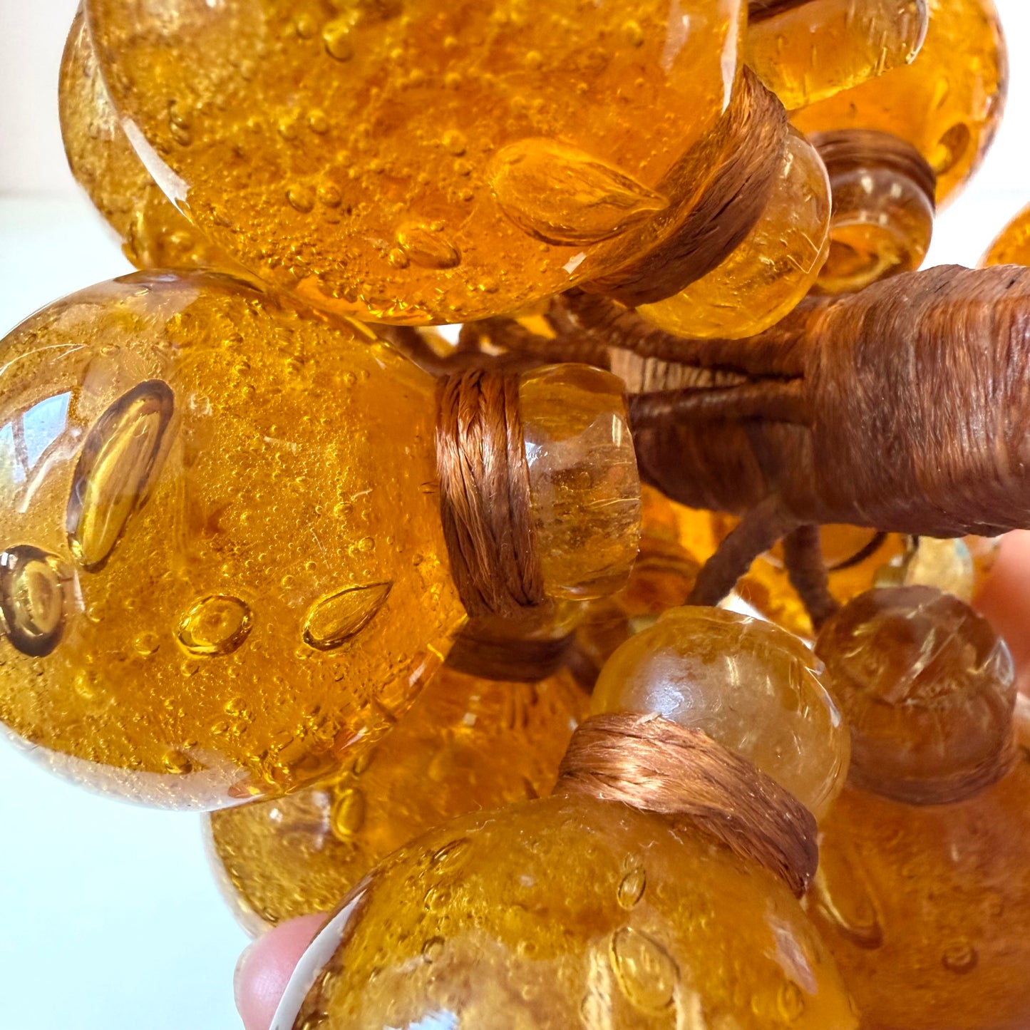 Vintage Amber Murano Glass Grape Cluster