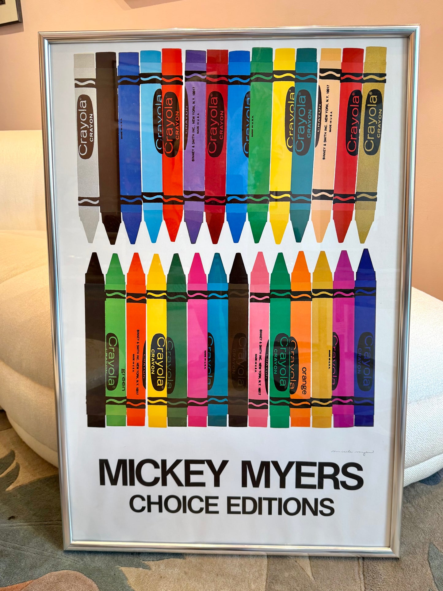 Vintage 1978 Mickey Myers Choice Editions Crayola Poster