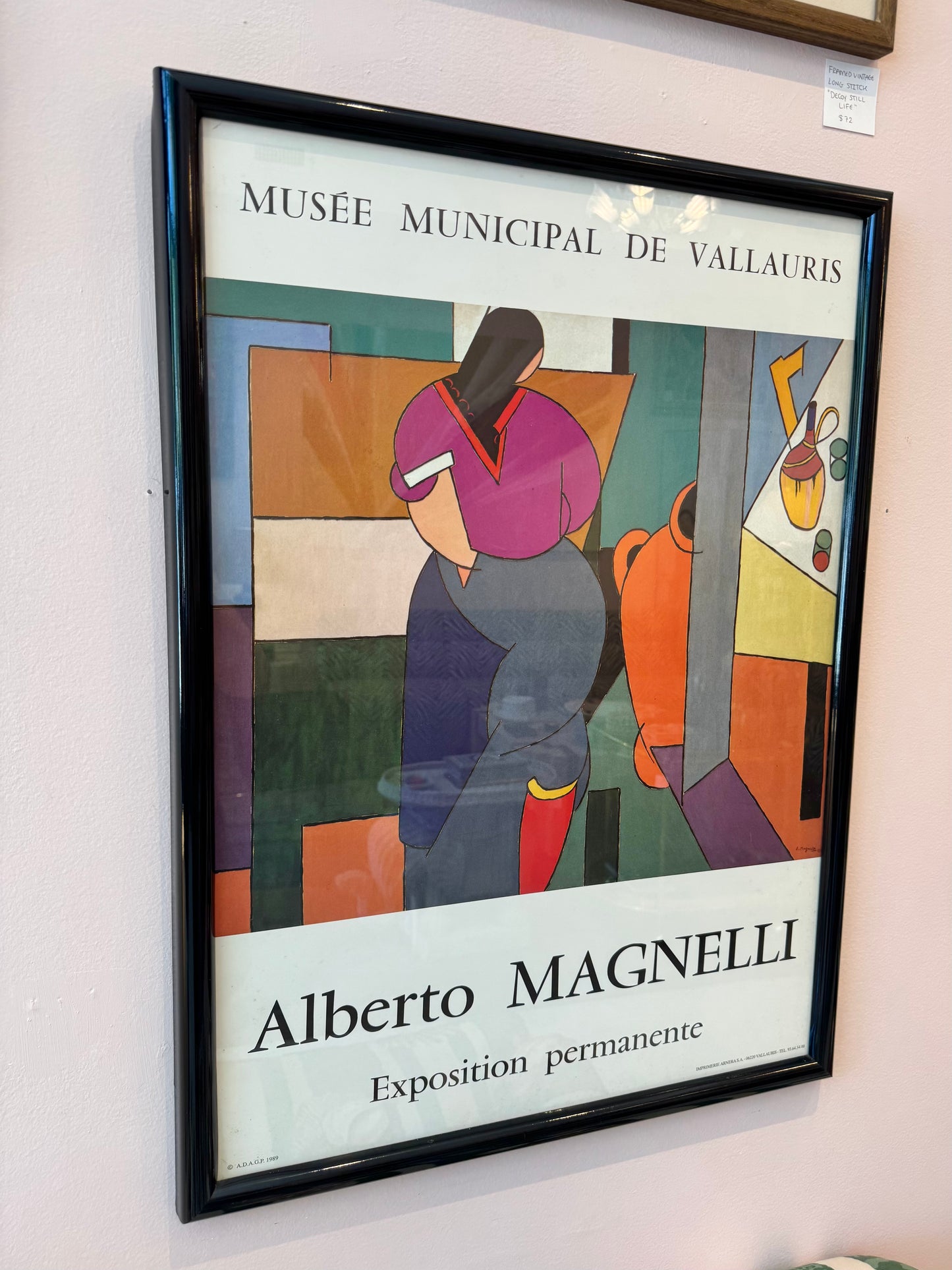 Vintage 1989 Alberto Magnelli Framed Exhibition Poster