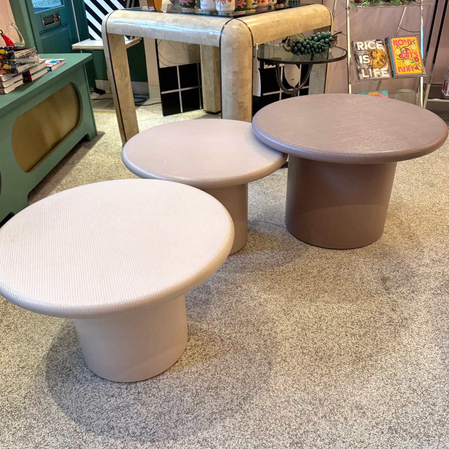 Set of 3 Vintage Nesting Mushroom Tables