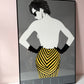 Vintage Framed "Untitled #103" Serigraph Print by Patrick Nagel