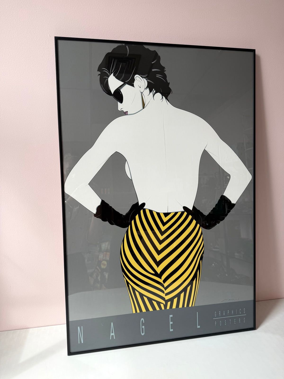 Vintage Framed "Untitled #103" Serigraph Print by Patrick Nagel