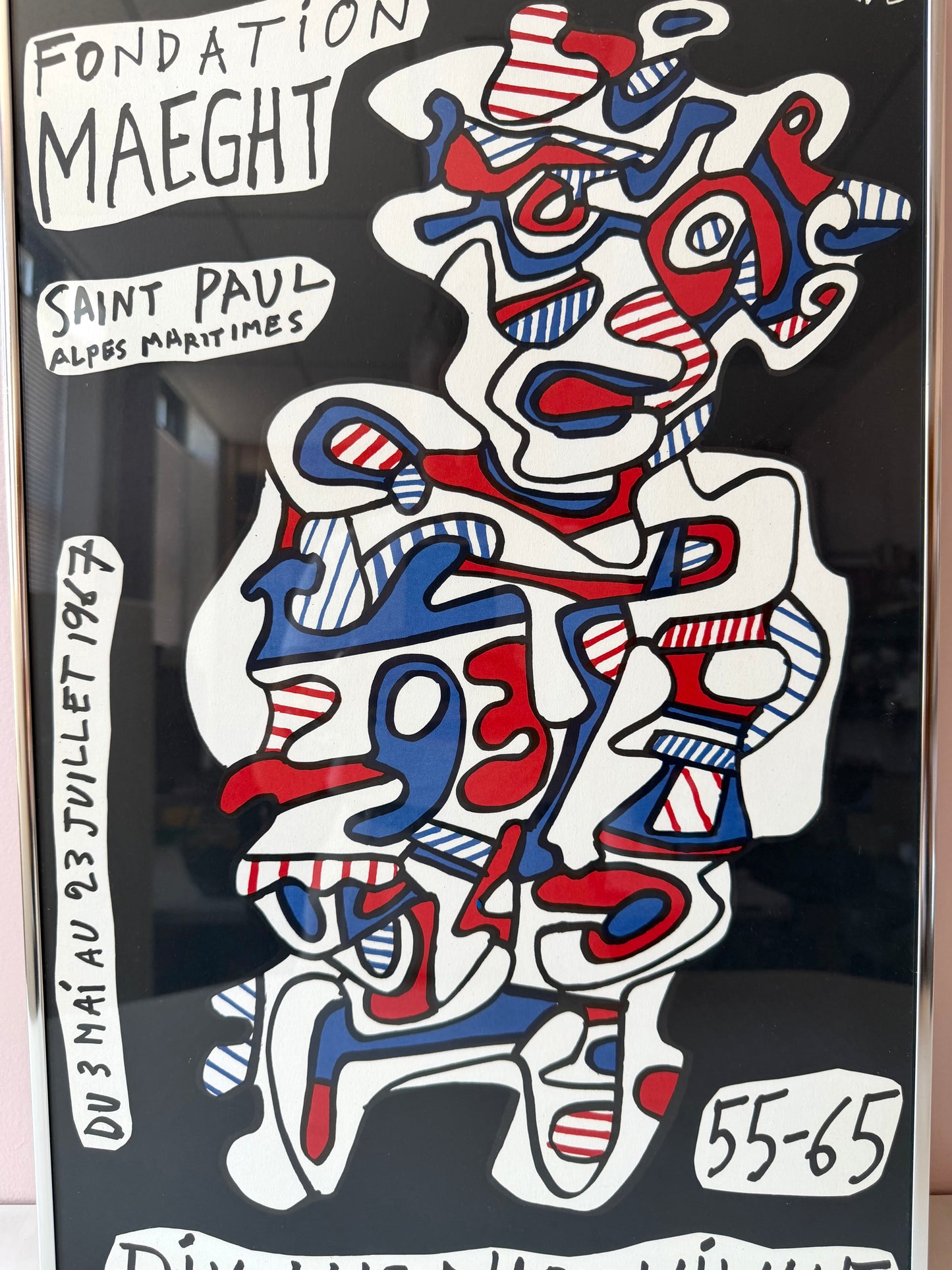 Original 1967 Framed Vintage Jean Dubuffet Exhibition Poster/Lithograph
