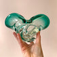 Vintage Aqua Green Chunky Murano Glass Bowl