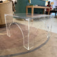 Vintage Square Lucite Coffee Table with Arch Base