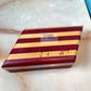 Vintage Handmade Striped Asymmetrical Wooden Box
