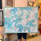 Vintage Teal and Blush Floral Framed Artwork