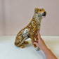 Vintage Mid-Century Italian Ceramic Leopard Statue