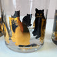 Vintage Set of Four 22 Karat Gold and Black Cat Rock Glasses by Georges Briard