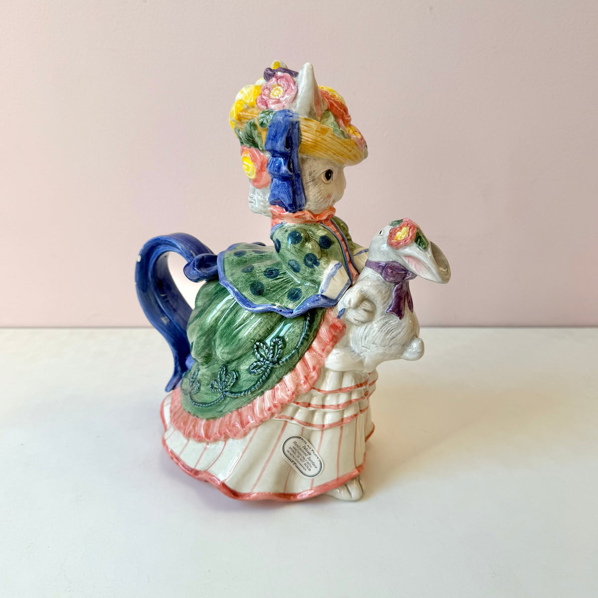 Vintage Ceramic Fitz and Floyd “Bustles and Beaus” Rabbit Teapot
