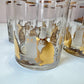 Vintage Set of Four 22 Karat Gold and White Cat Rock Glasses by Georges Briard