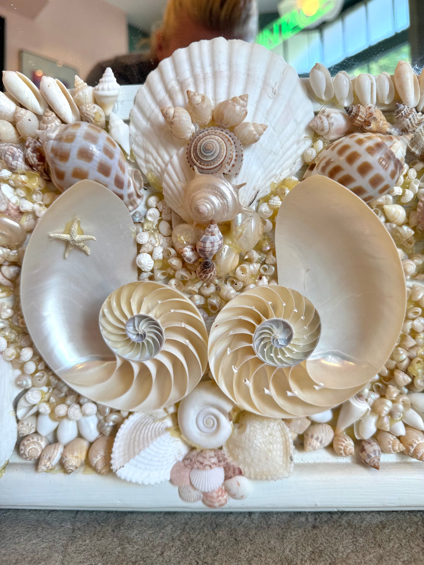 Vintage Shell Encrusted Mirror