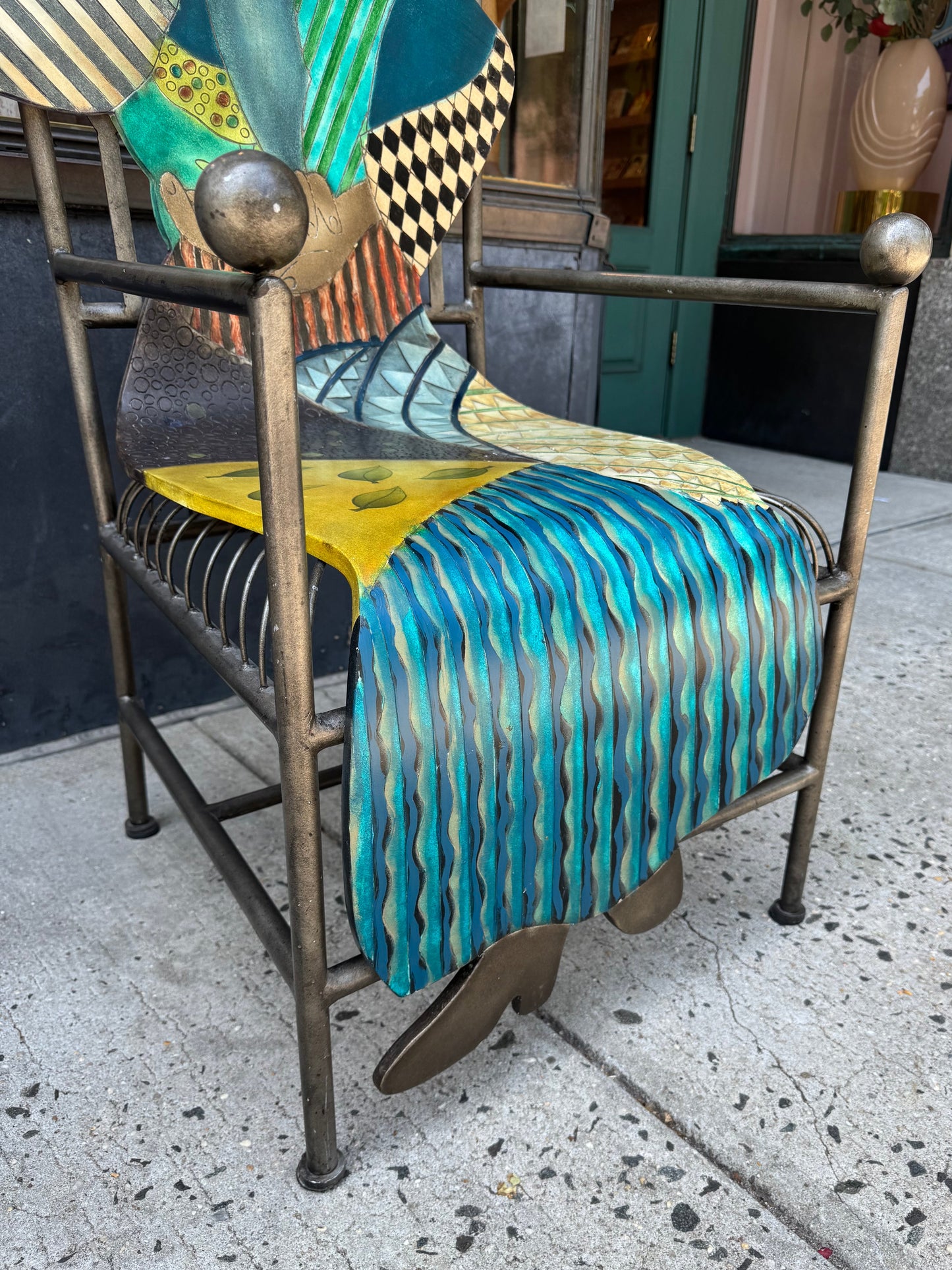 Vintage Hand Crafted Bentwood and Metal Picasso Chair by OLF