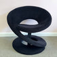 Vintage Spiral Ribbon Chair in Black Suede Attributed to Jaymar