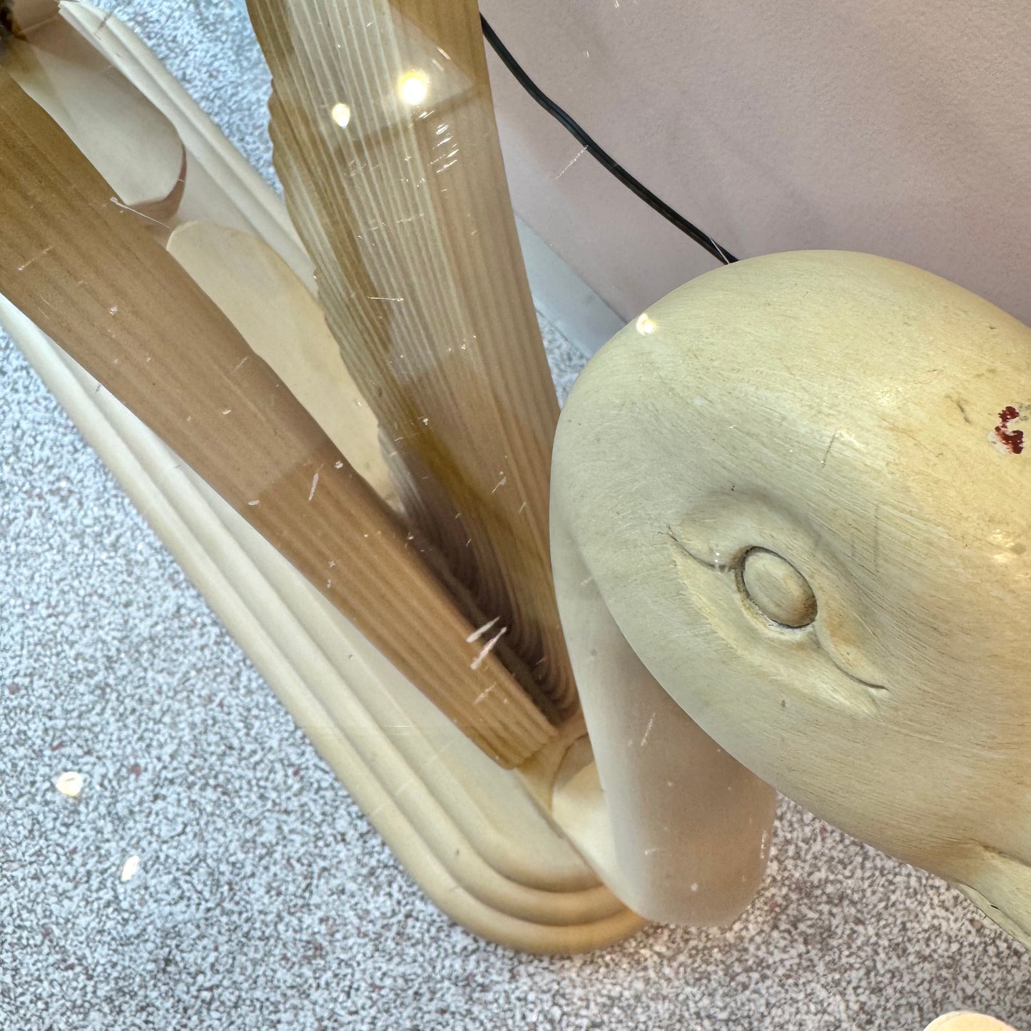 Vintage Swan Console Table with Glass Top