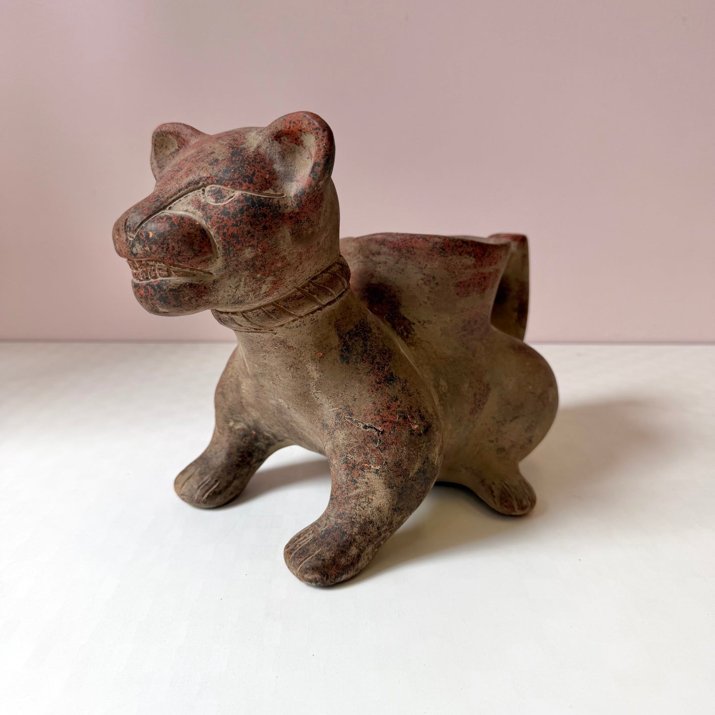 Vintage Mid-Century Colima Mexican Clay Dog Vessel