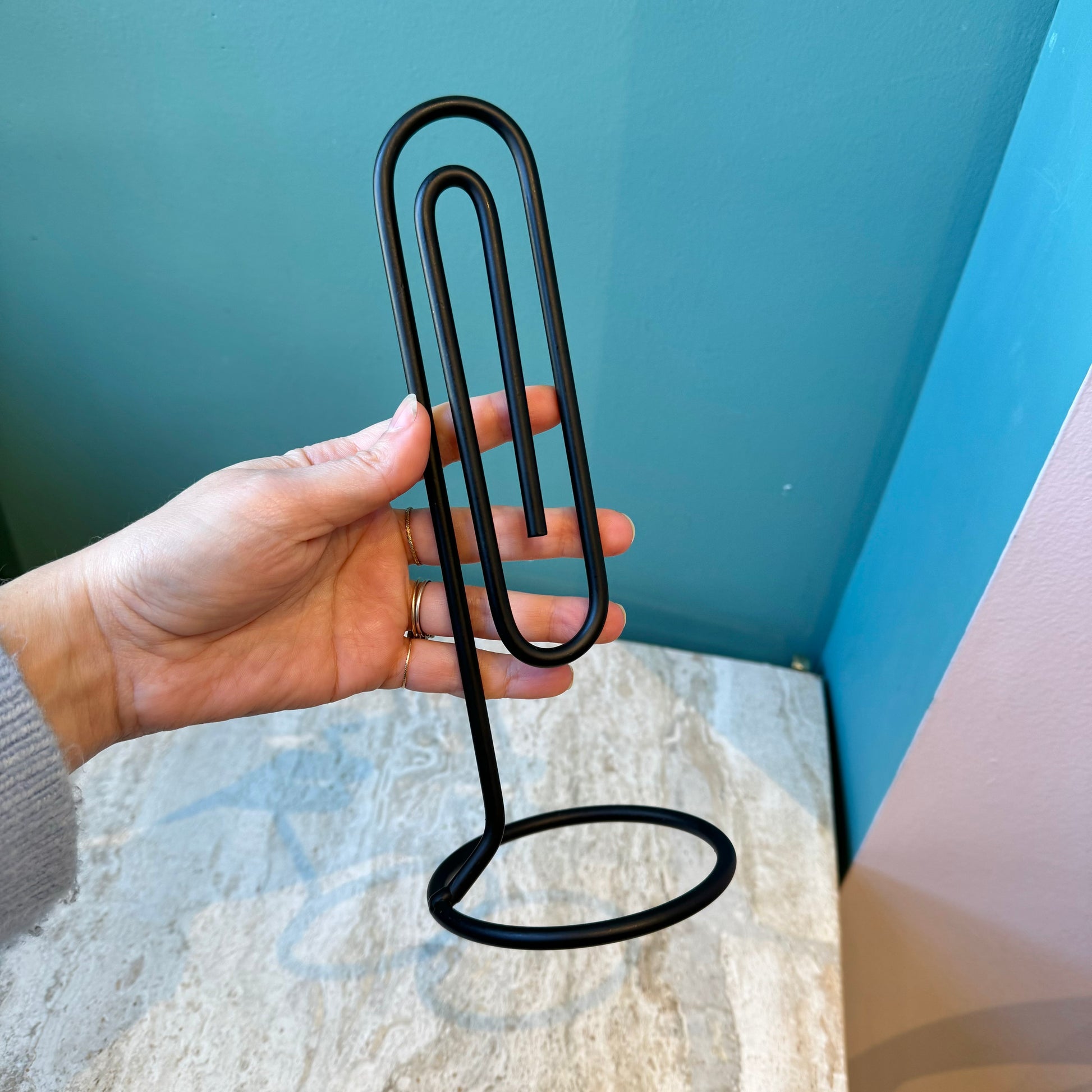 Vintage Oversized Metal Paper Clip Memo Holder The Swan's House