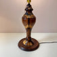 Mid Century Turned Mixed Wood Lamp W/Shade