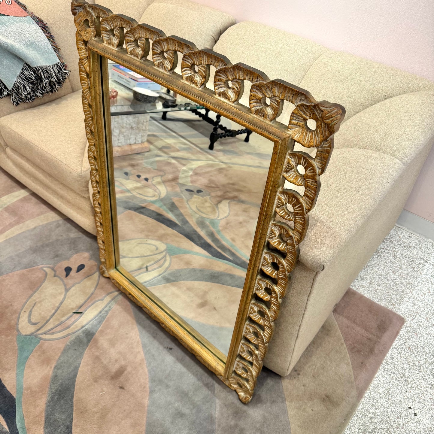 Vintage Hollywood Regency Style Giltwood Mirror