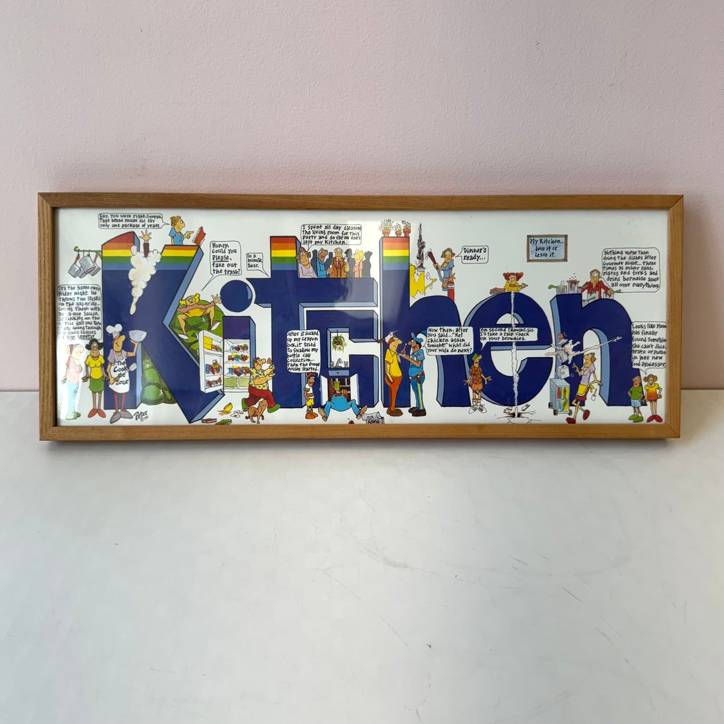 Vintage Framed “Kitchen” Print by Peter Mulcahy of Peter Prints C.1981