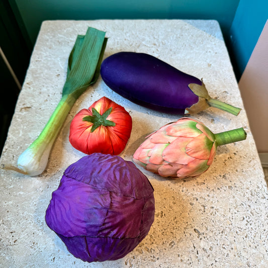 Vintage Fabric Vegetable Decor Set