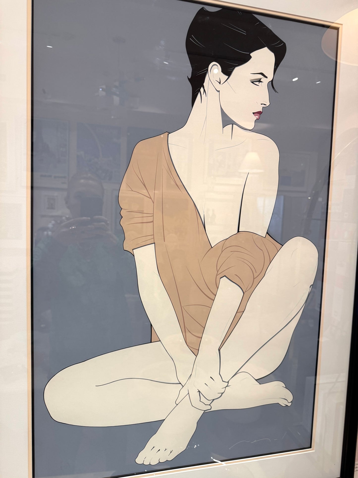 Vintage Framed Patrick Nagel Serigraph Titled "Commemorative #4"