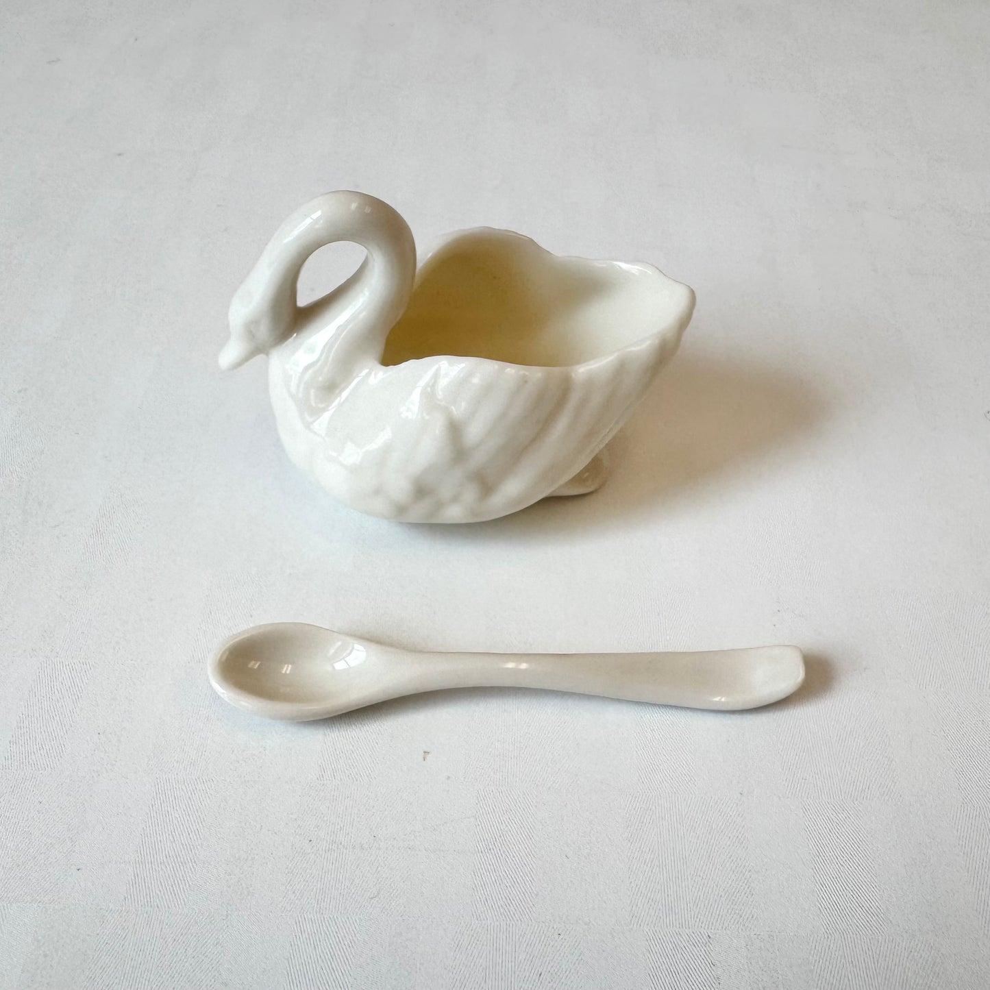 Vintage Porcelain Ceramic Swan with Spoon by Lenox