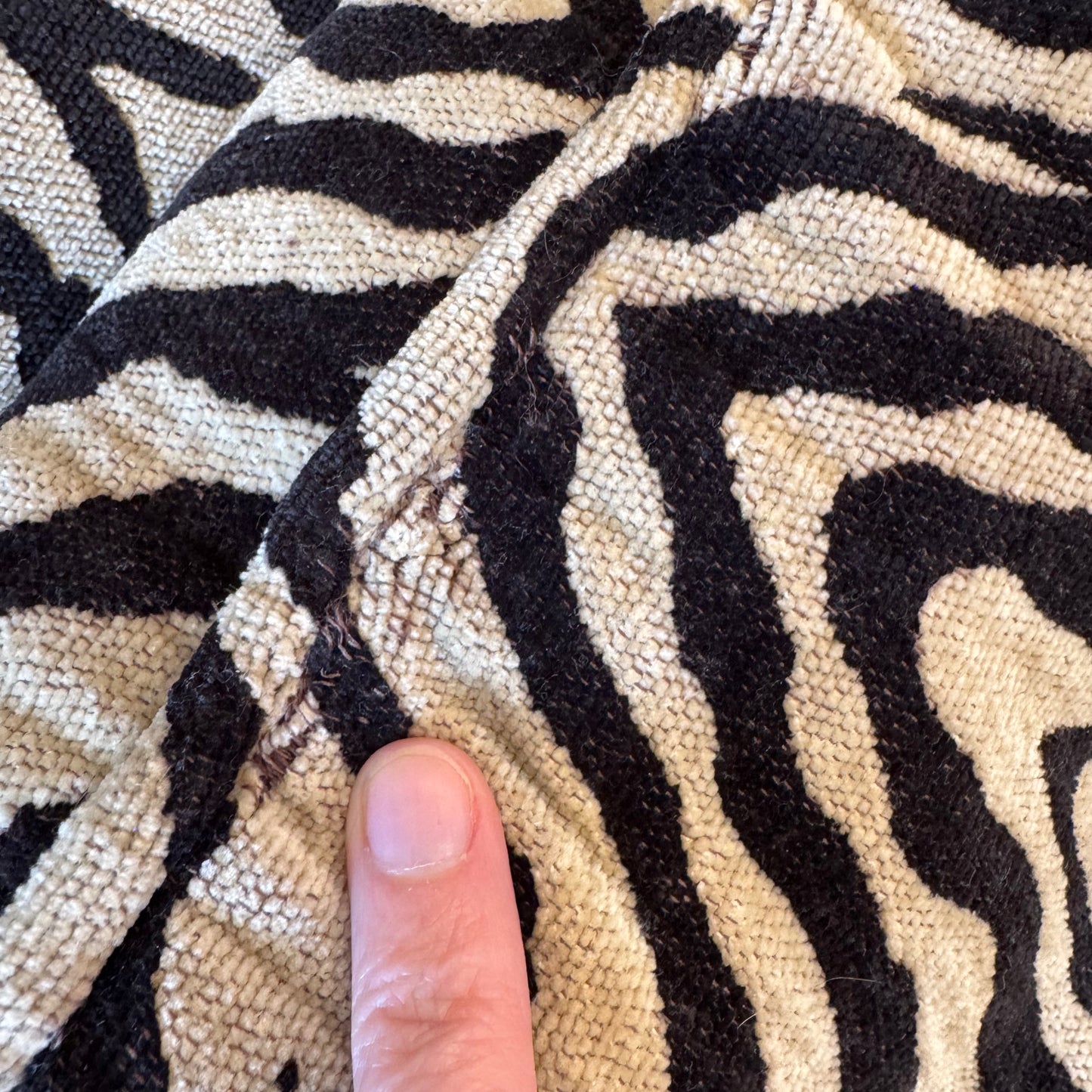 Vintage Velvet Tiger Slipper Chair