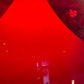 Vintage Red and White Space Age Dome Pendant Light