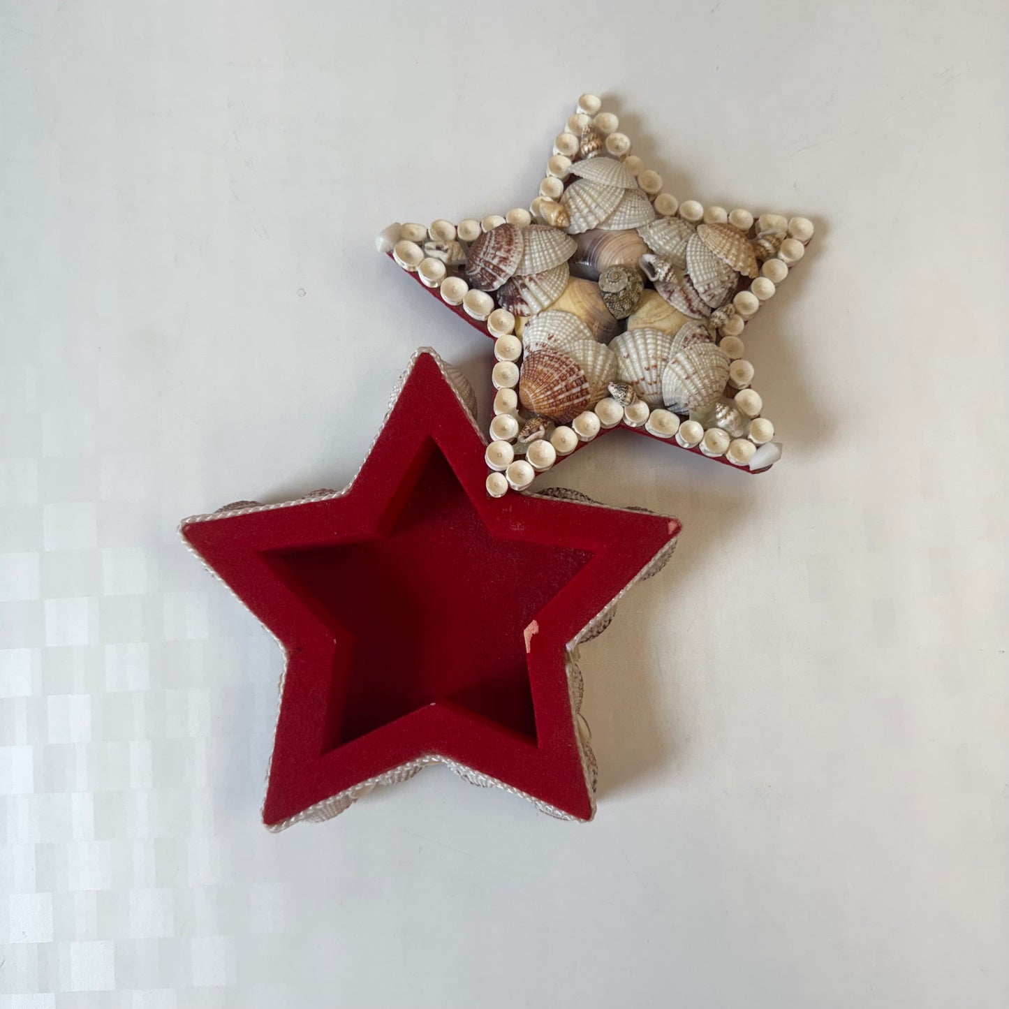 Vintage Shell Encrusted Star Shaped Box