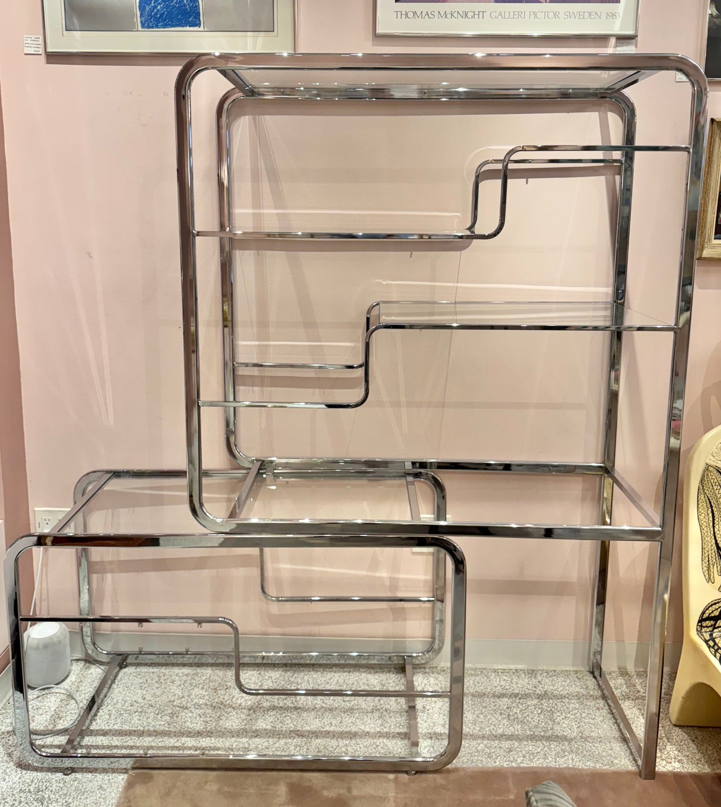 DIA Chrome and Glass Nesting Etagere