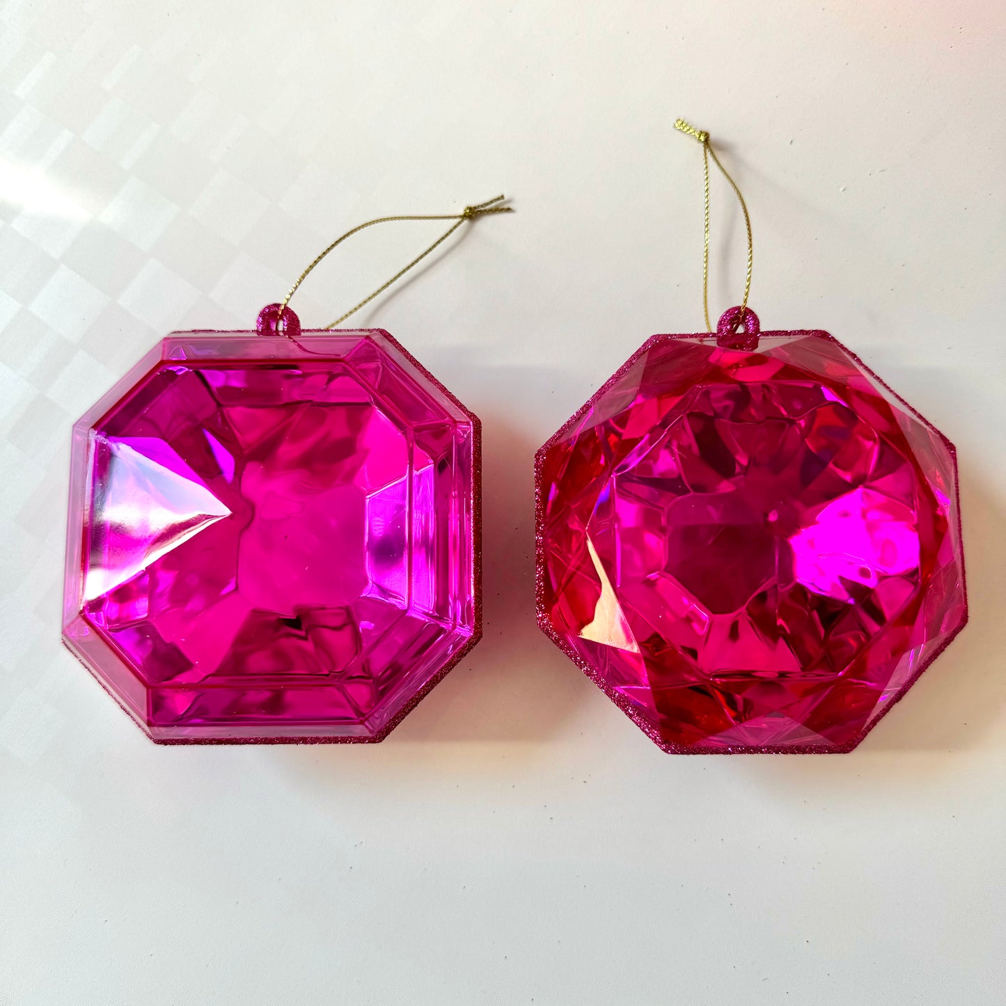 Fuscia Pink Gem Ornament