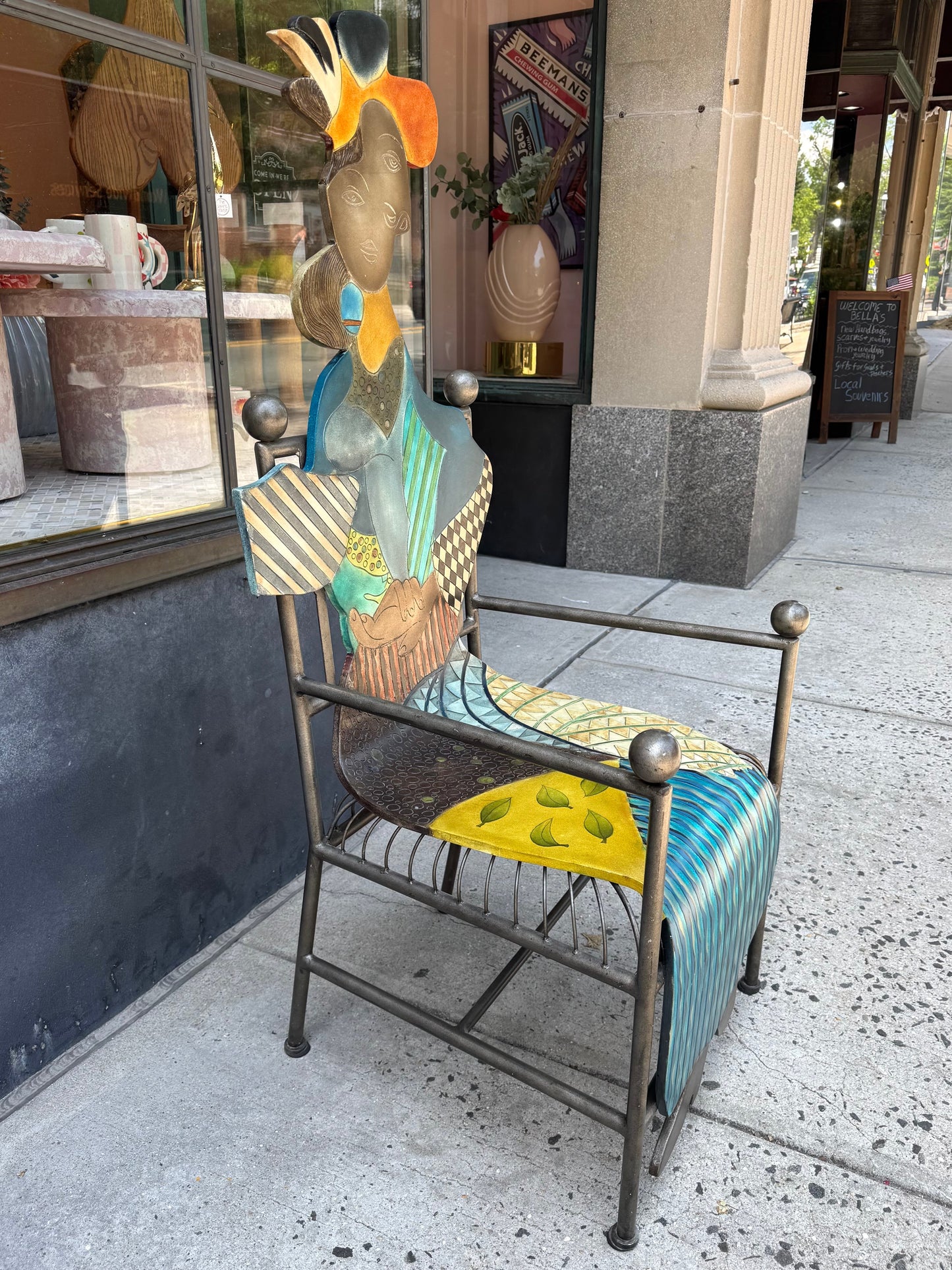 Vintage Hand Crafted Bentwood and Metal Picasso Chair by OLF