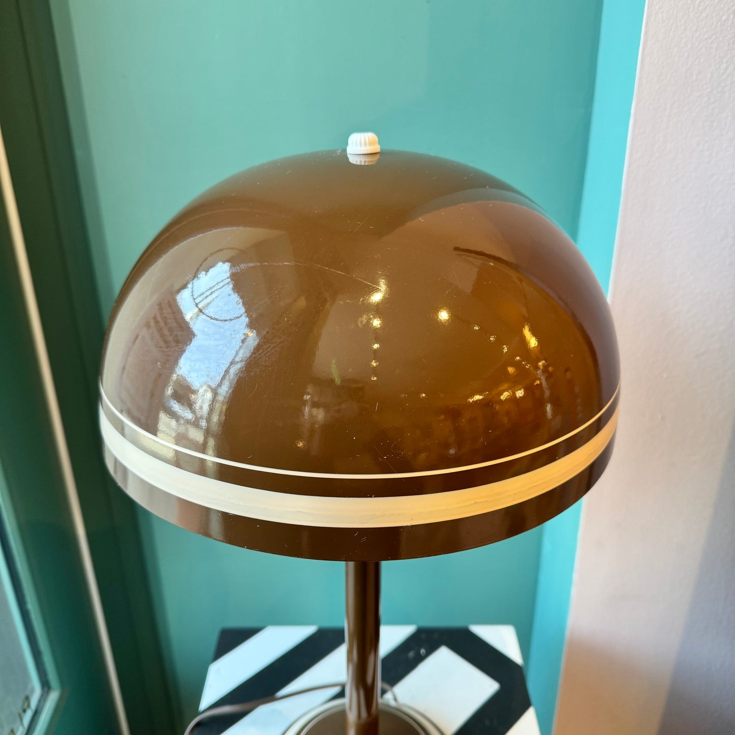 Vintage MCM Mushroom Dome Table Lamp