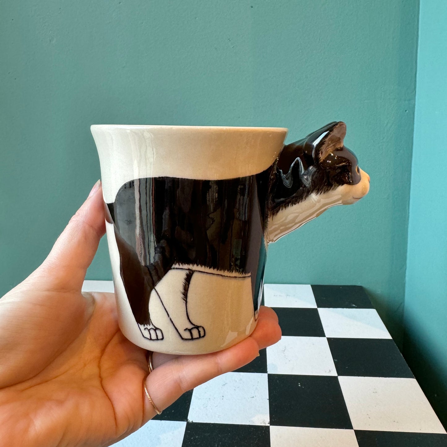 Tuxedo Black Cat Ceramic Mug