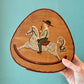 Vintage Folk Art Child on Rocking Horse Wooden Box by Regina Dodson