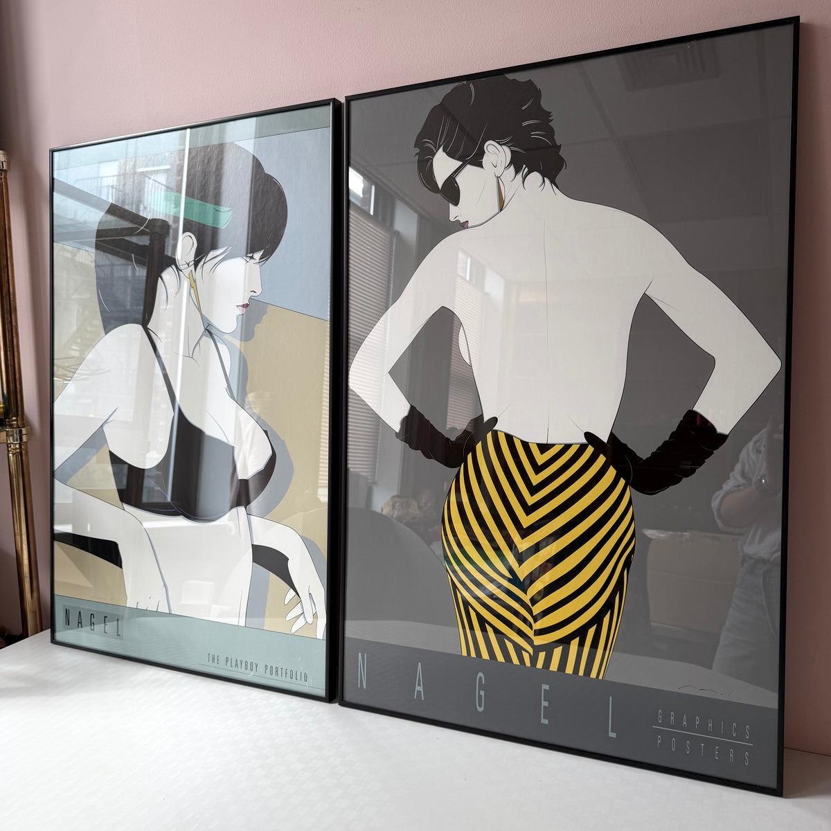 Vintage Framed "Untitled #103" Serigraph Print by Patrick Nagel
