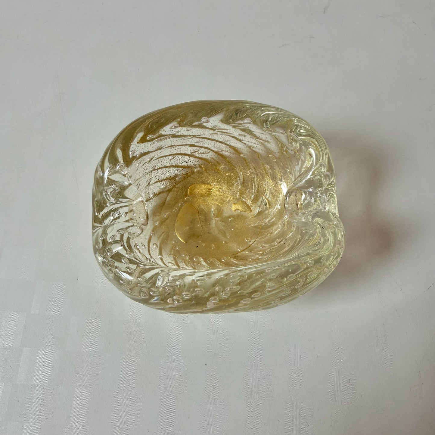 Vintage Bullicante Gold Leaf Art Glass Ashtray