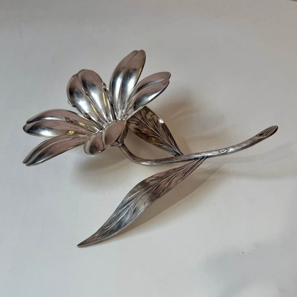 Vintage Silver-Plated Flower with Individual Petal Ashtray/Dishes by PLAME Spain