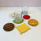Vintage 1979 Ceramic Cheeseburger Coaster Set by Jo Anne Marquardt
