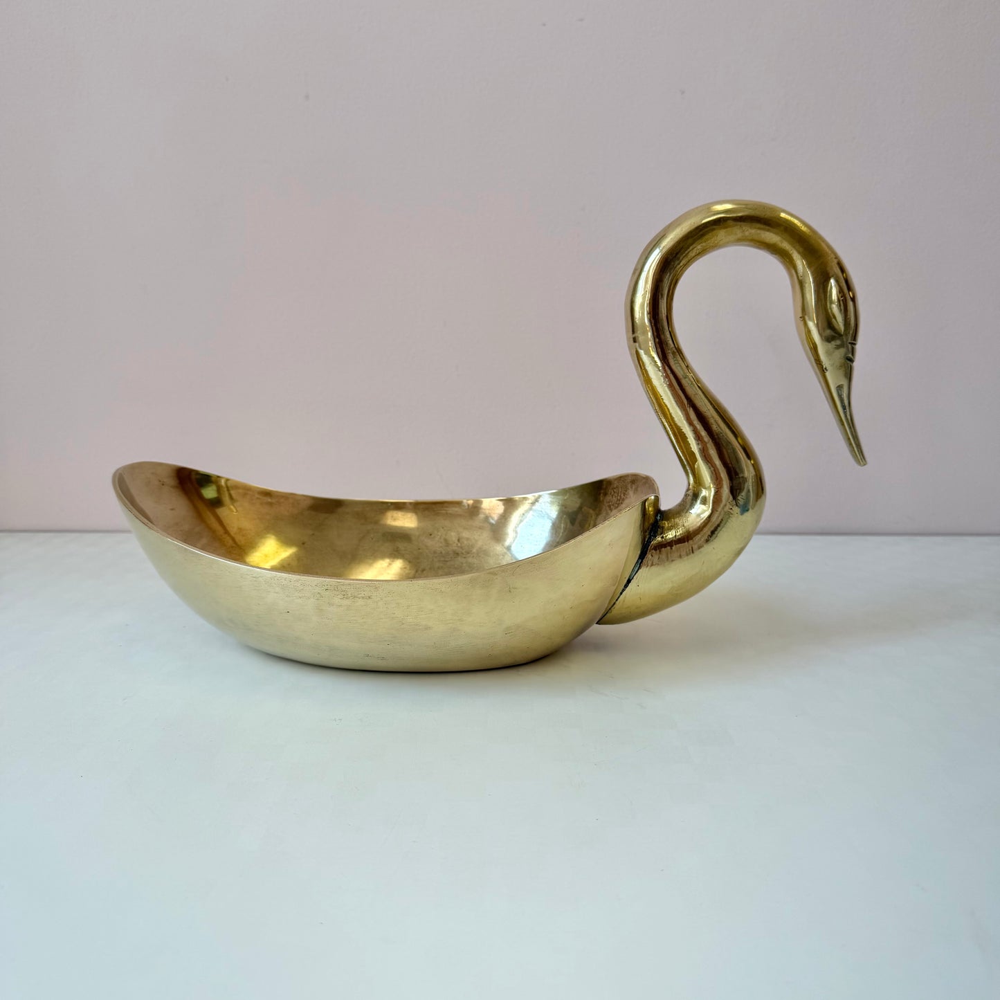 Vintage Art Deco Style Brass Swan Bowl