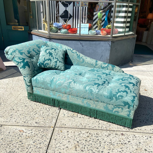 Vintage Skyline Green Chaise Lounge
