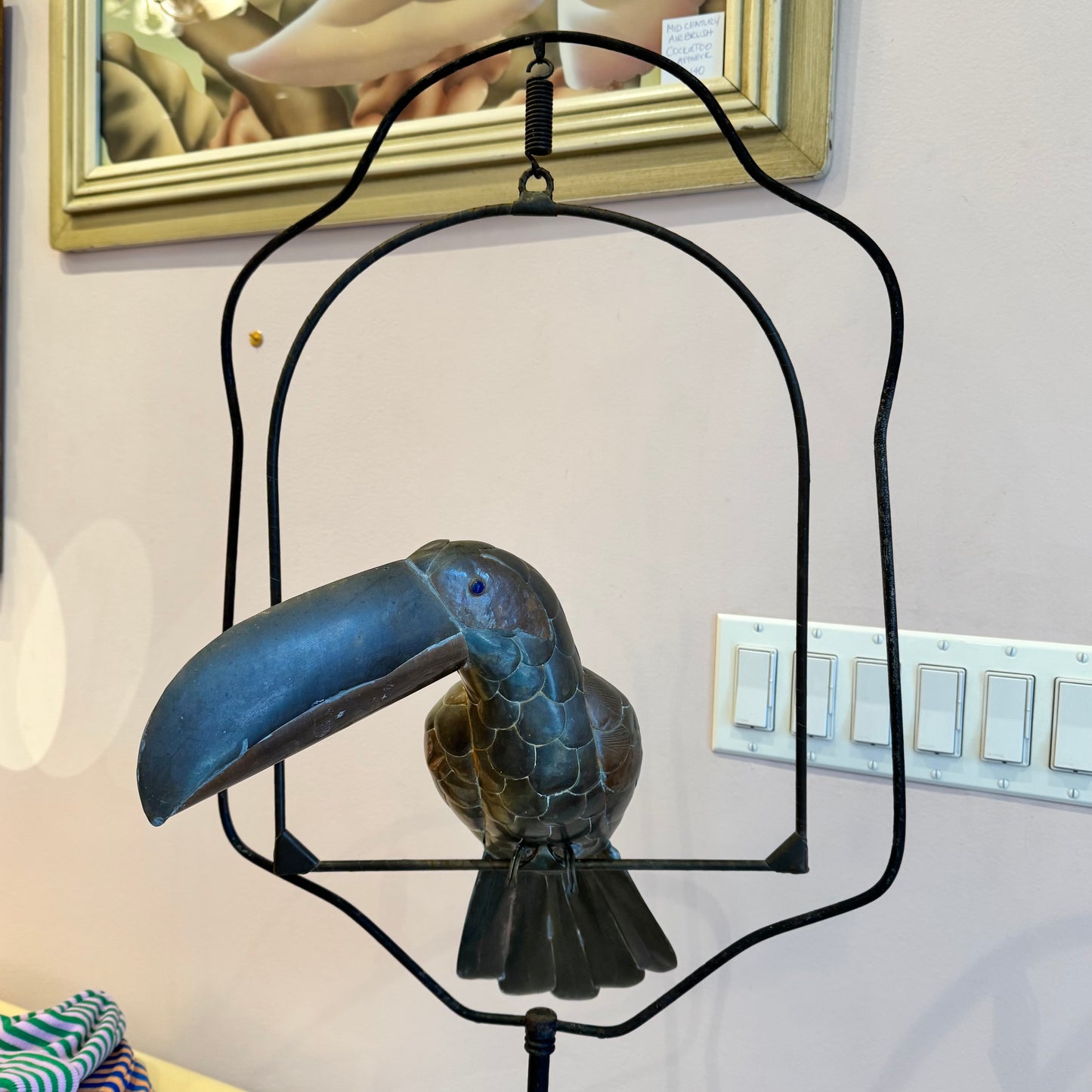 Vintage Mixed Metal Sergio Bustamante Style Toucan Standing Sculpture