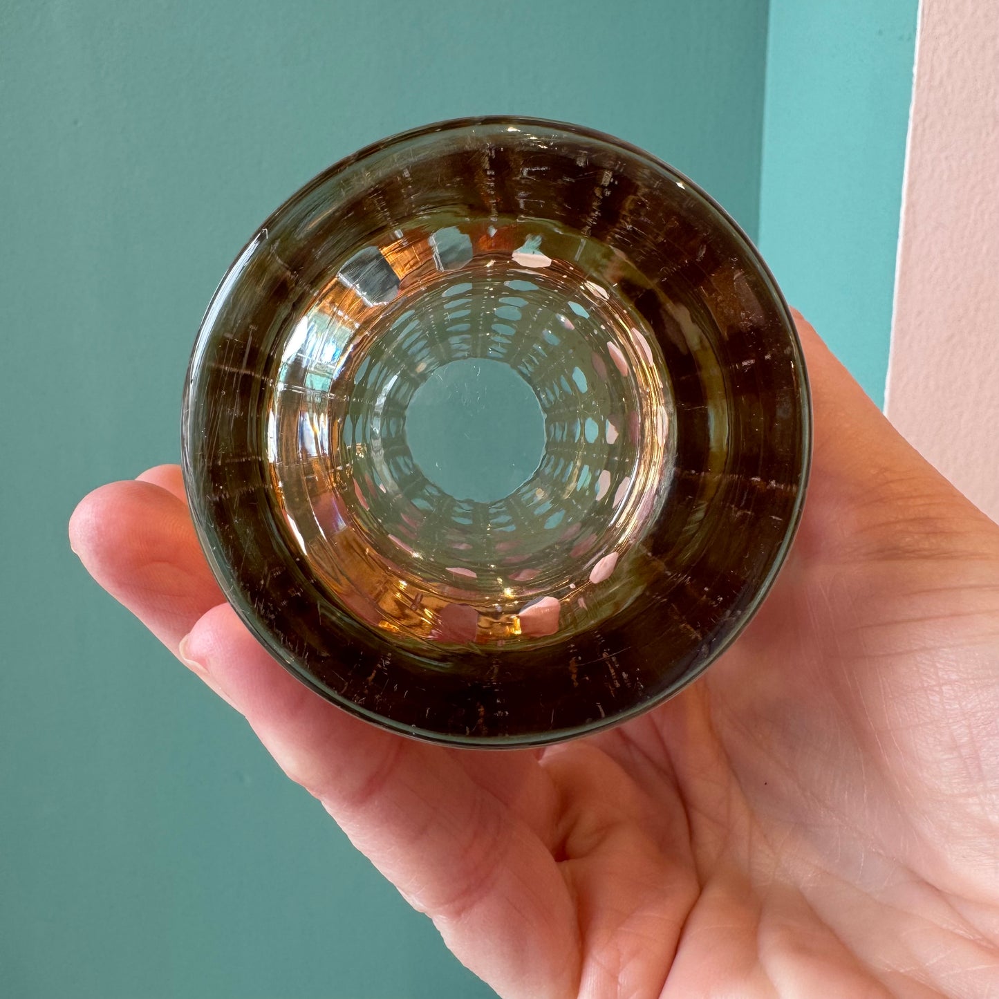 Set of 4 Vintage Gold Cannella Rattan Highball Glasses by Culver