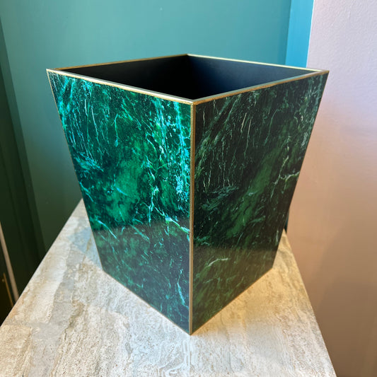 Malachite Decoupage Wastepaper Basket